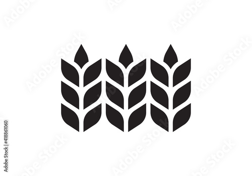 Wheat or barley icon. Grain symbol. Vector illustration.