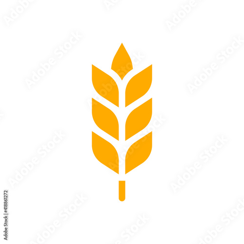 Wheat or barley icon. Grain symbol. Vector illustration.