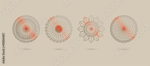 floating mandalas set retro ivory shades