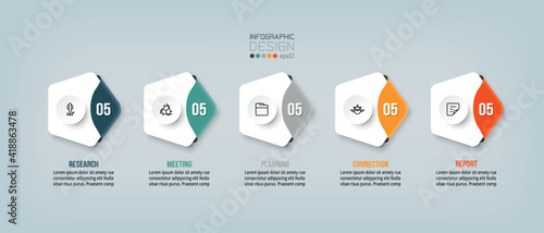 Infographic business template with step or option design.