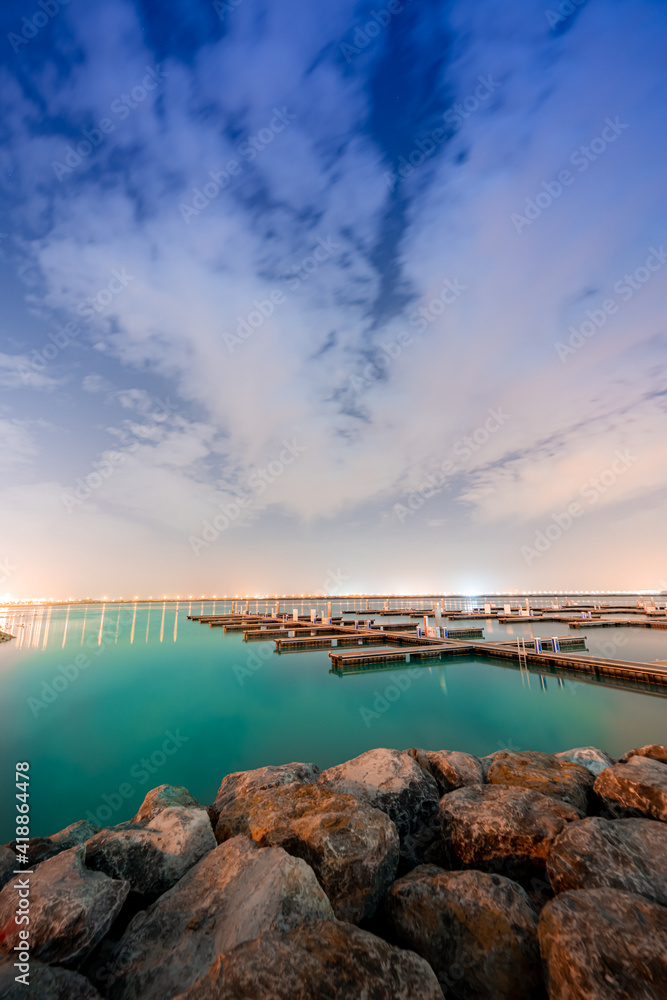 Dusk at Al-Khor port in Qatar