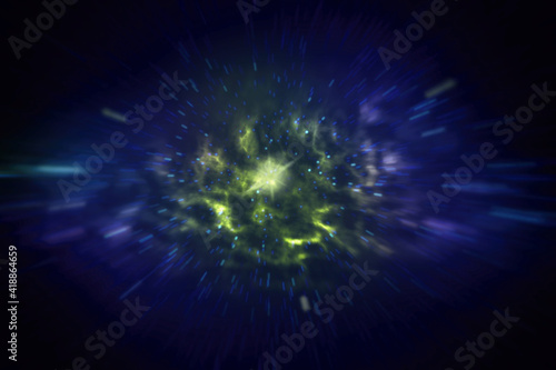 Beautiful cosmic sky with stars and nebulae. Motion blur.