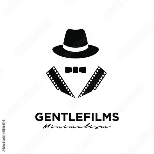 Gentle films Studio Movie Video Cinema Cinematography Film Production logo design vector icon illustration Isolated White Background
