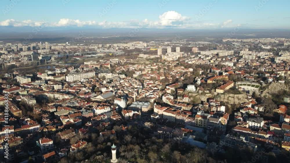 Amazing Aerial view of center of City of Plovdiv, Bulgaria Amazing Aerial view of center of City of Plovdiv, Bulgaria