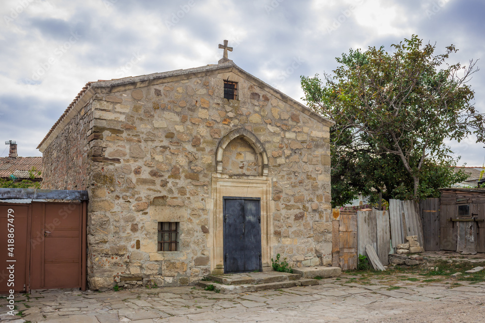 Fototapeta premium The Greek church of Saint George in Feodosia, Crimea, XIV century.