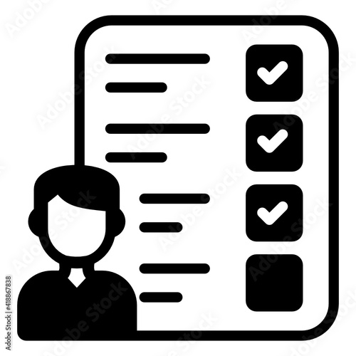 
Icon of investor in solid style, dollar with man

