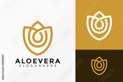 Water Drop with Lotus Flower Logo Vector Design. Abstract emblem, designs concept, logos, logotype element for template.
