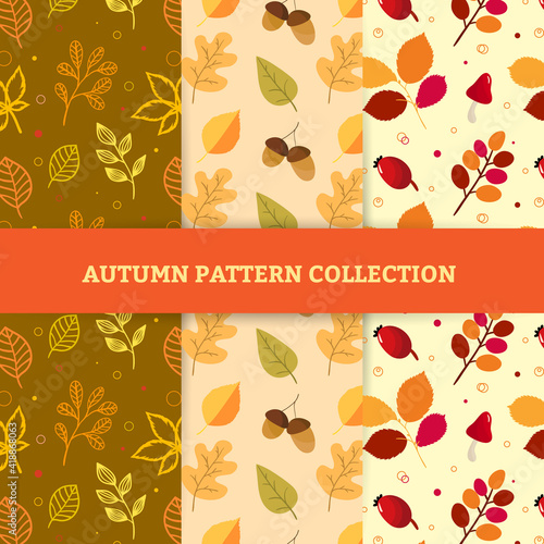 Hand draw autumn patterns