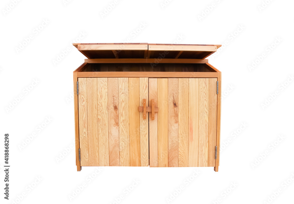 Squared wood trash open isolated on white background, clipping path Squared wood trash open isolated on white background, clipping path