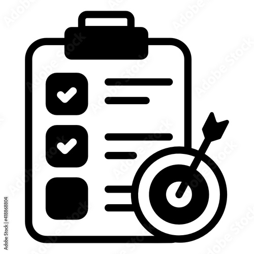 
Clipboard and dart denoting solid icon of target project 

