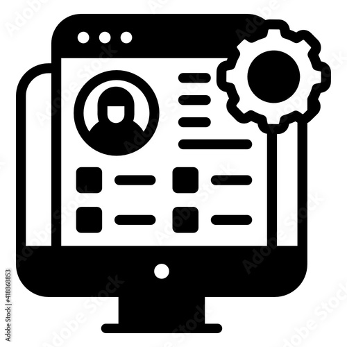 
Hr software solid style cion, editable vector 

