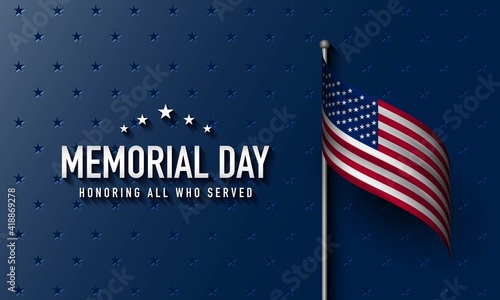Memorial Day Background Design. Vector Illustration.