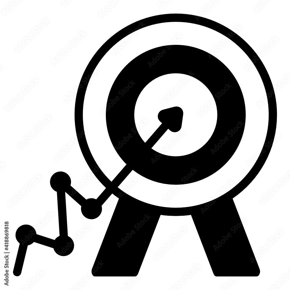 Targeted aim at dart, business goal solid icon
Targeted aim at dart, business goal solid icon