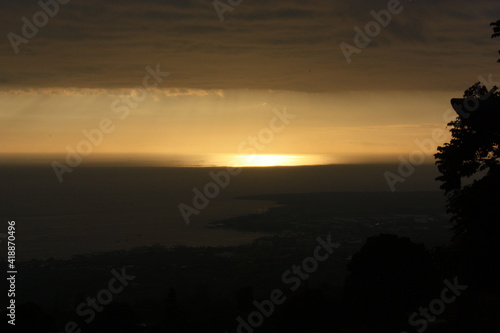 Beautiful sunset landscape of Kua Bay  Manini owali beach  in Big Island  Hawaii