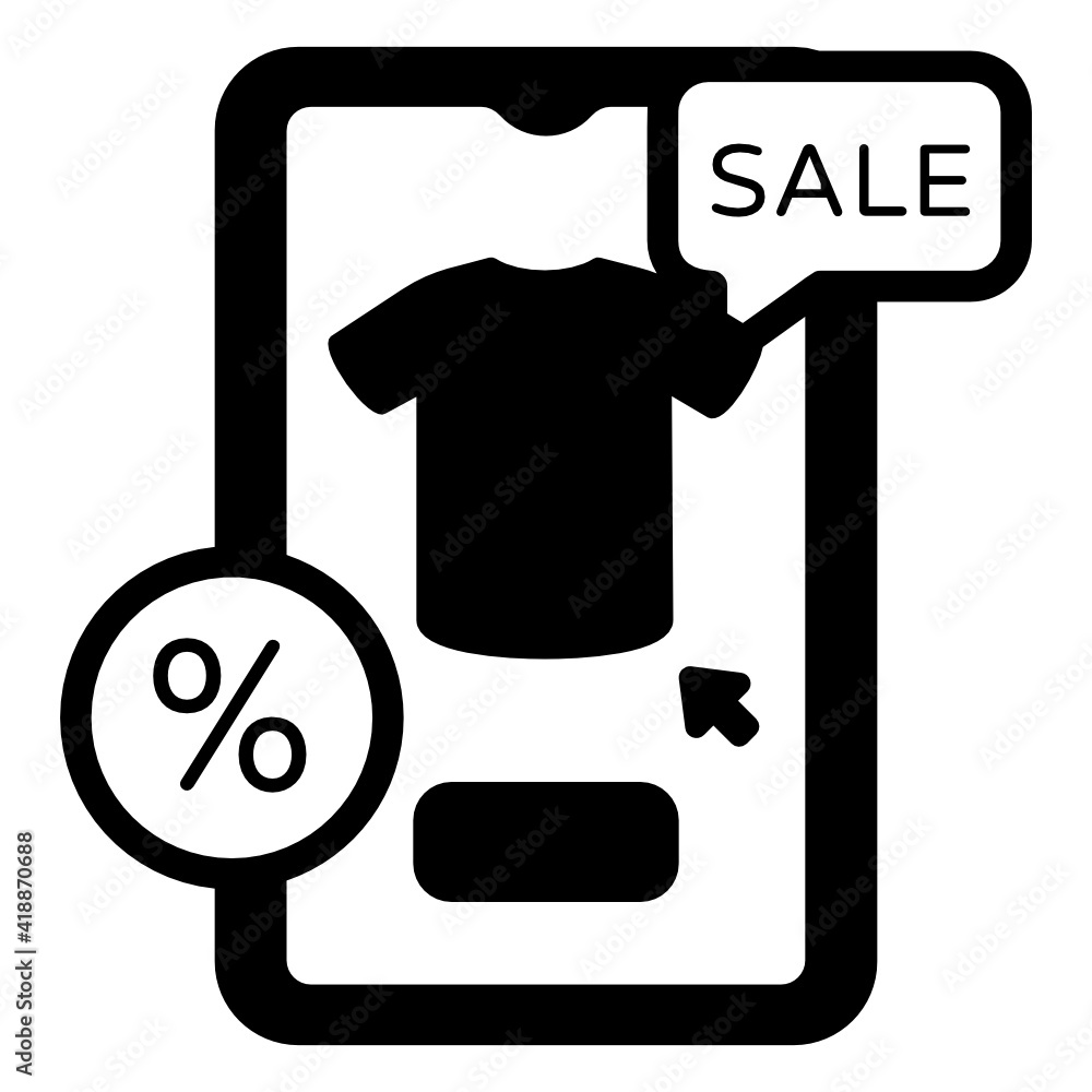 Solid design icon of mobile sale
Solid design icon of mobile sale