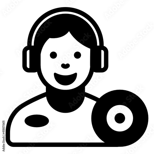 

A female icon in solid design


