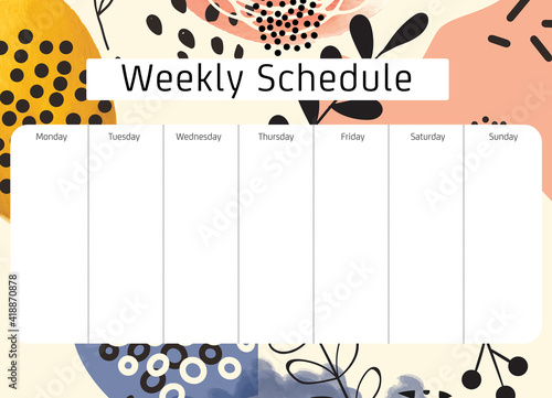 Cute Calendar Weekly Planner Template