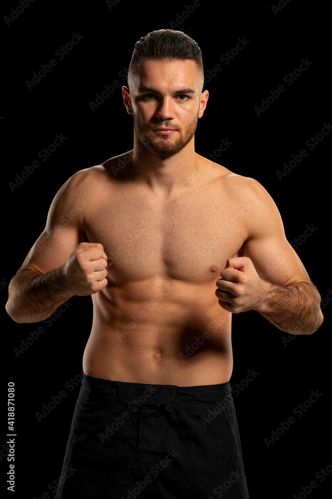 Fototapeta premium UFC fighter on a black background