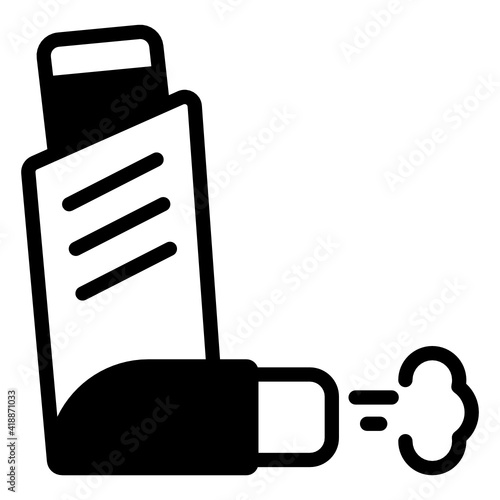 
Inhaler icon in glyph vector 

