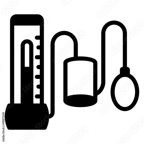 
Bp machine solid icon, sphygmomanometer 

