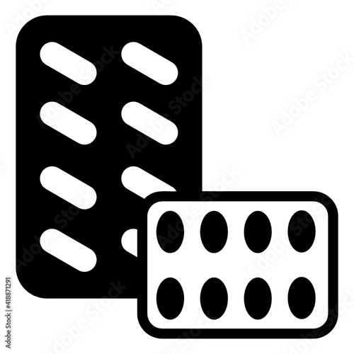 
Softgel blisters, glyph editable icon


