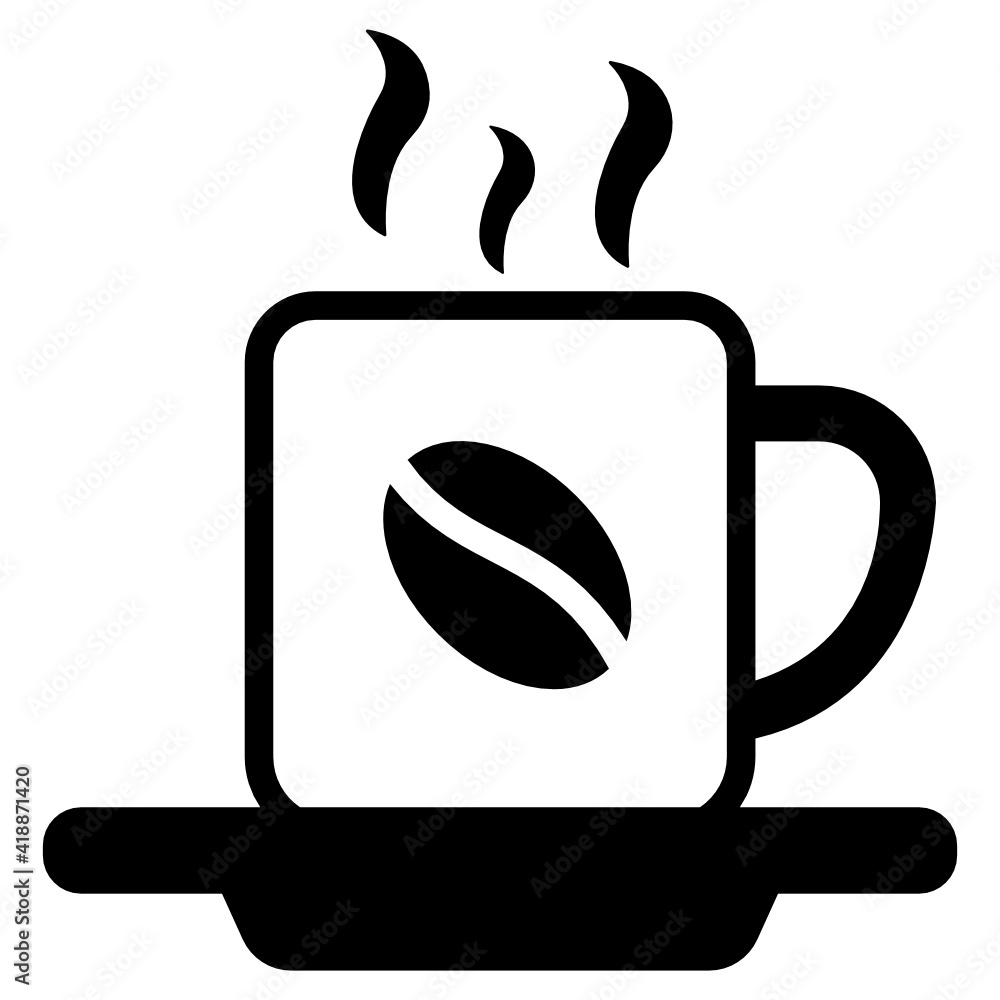 Coffee in solid design icon, winter drink
Coffee in solid design icon, winter drink
