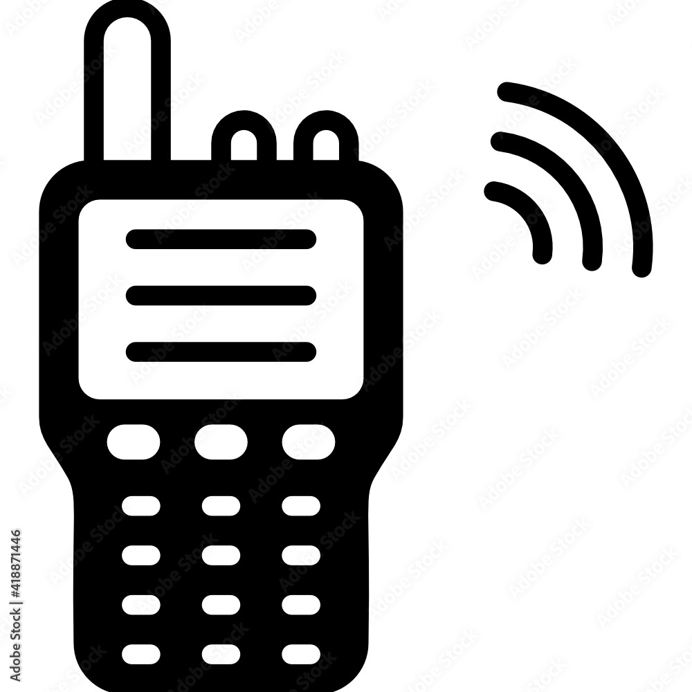A mobile having buttons depicting walkie talkie solid icon
A mobile having buttons depicting walkie talkie solid icon