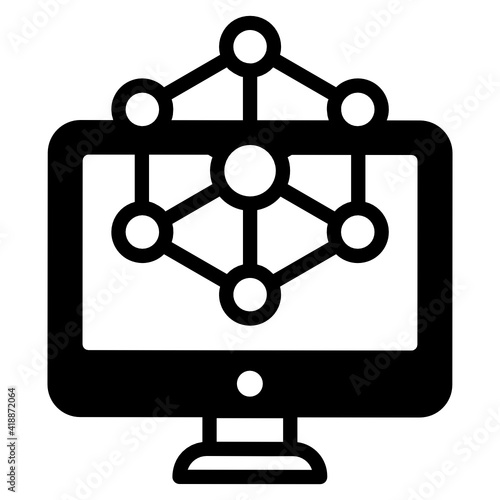 
Chart inside monitor denoting solid icon of smart growth 

