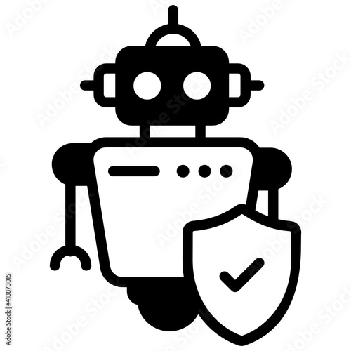 
Chatting robot in glyph style icon, technology 

