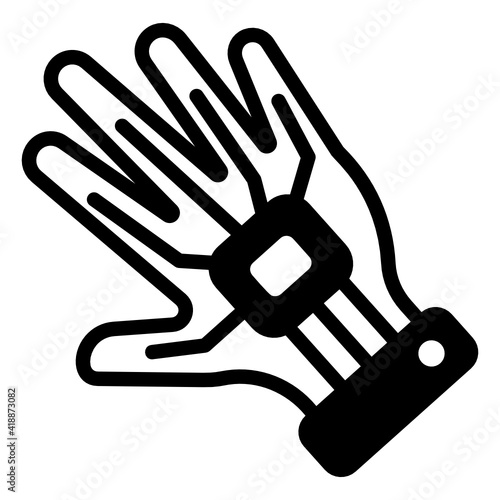 
Vr glove solid style icon, technology 

