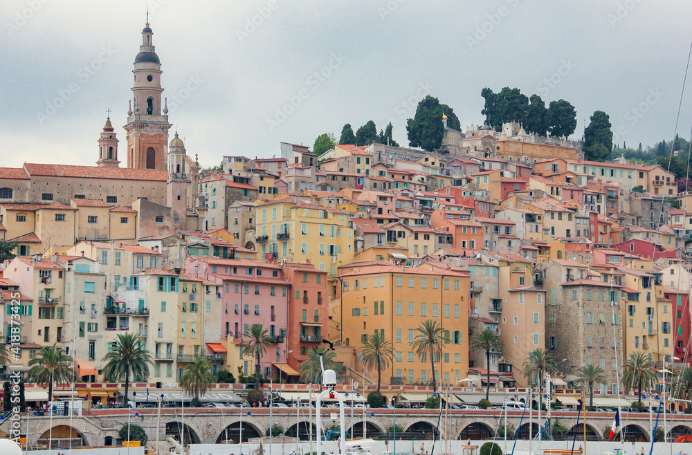 The colorful Menton in the French Riviera