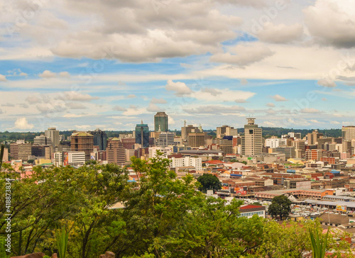Panoramic view of Harare city centre, Zimbabwe.