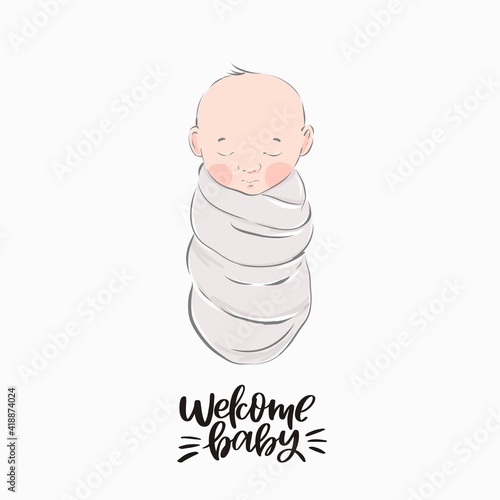 A young woman cooks at home in isolation and in quarantine and watches a cook’s video workshop online. Vector illustration - online cooking in a mobile device or tablet.