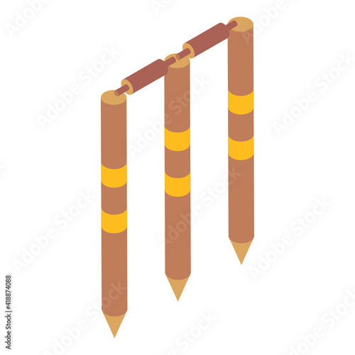 
Cricket wicket icon of isometric style, sports equipment 

