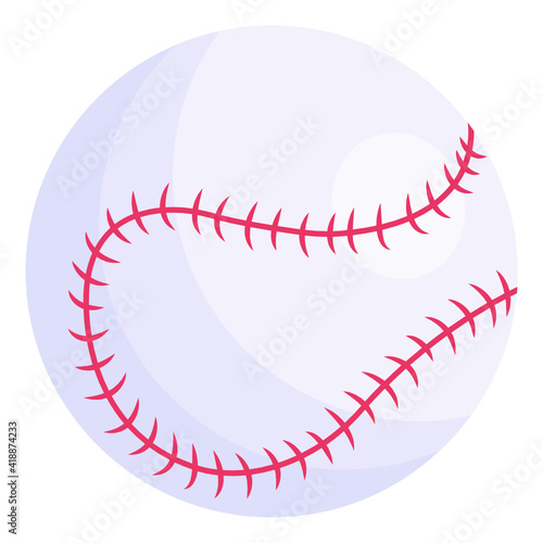  Hard ball, baseball icon of isometric style