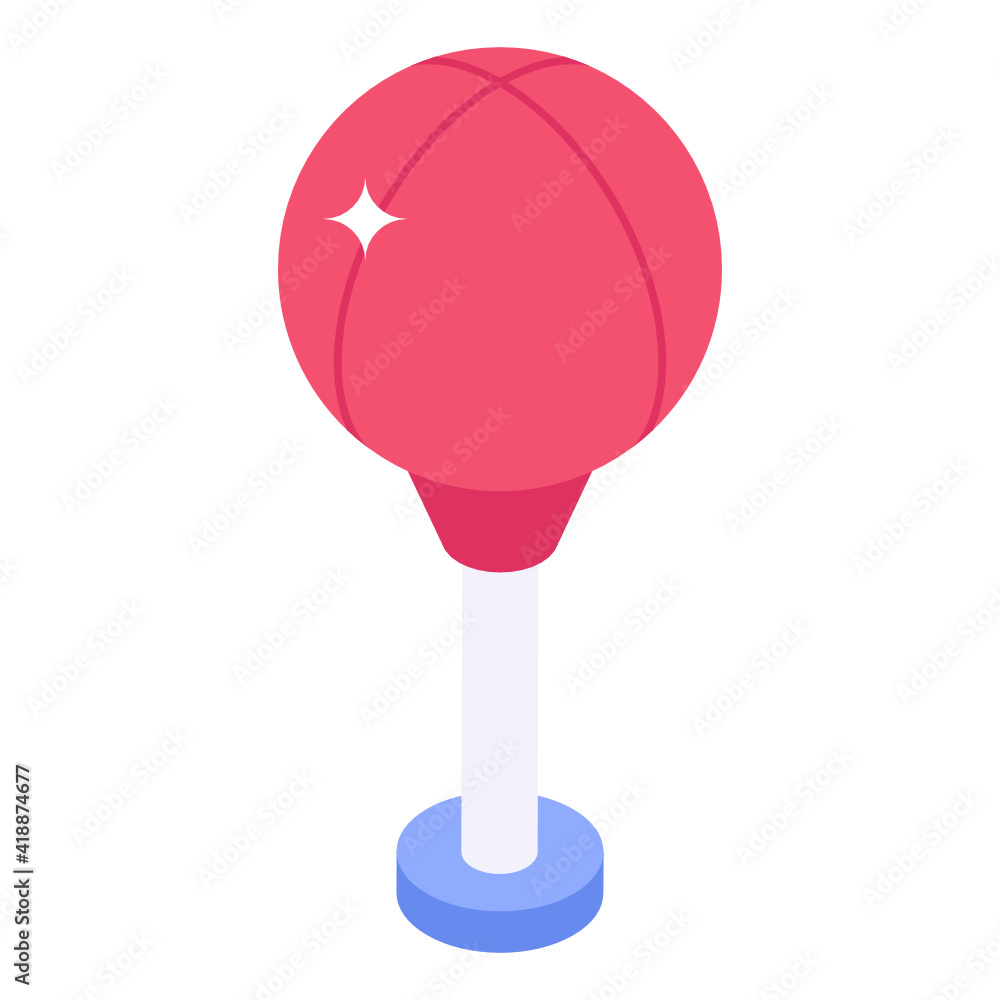 Boxing practice equipment, isometric icon of punching ball
Boxing practice equipment, isometric icon of punching ball