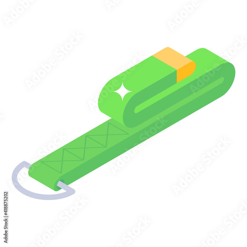 
Weight grip belt icon of isometric style, exercise gripping strip 

