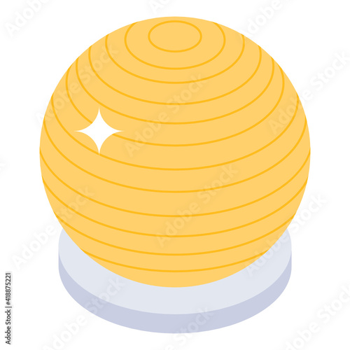 
Fitball icon of isometric style, fitness ball 

