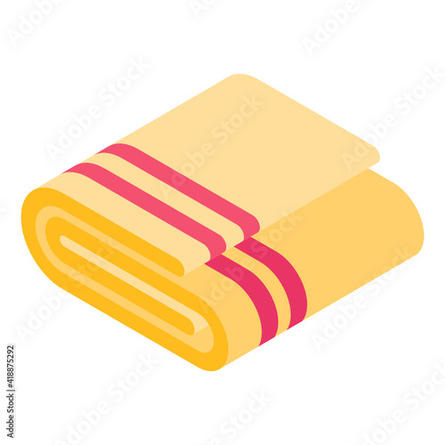 
Gym cleaning cloth, isometric icon of towel 

