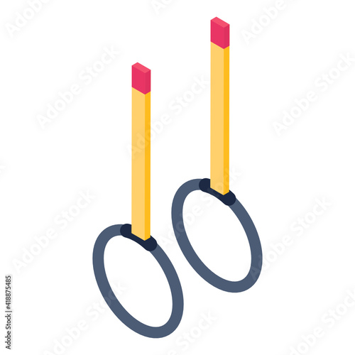 
Gymnastic icon of isometric style, gym exercise tool 

