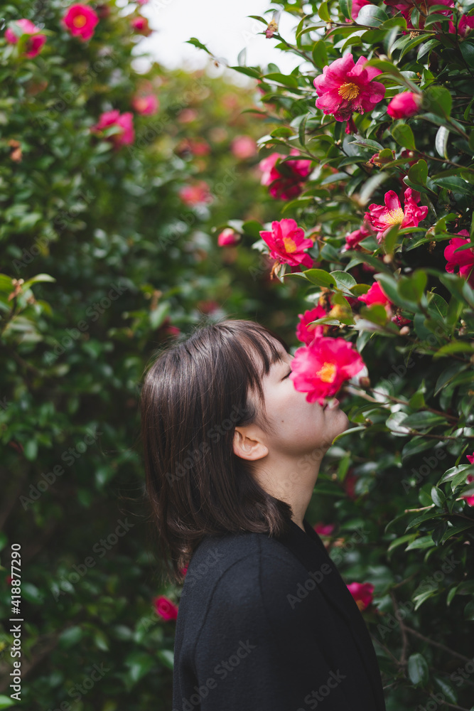 公園の女性 公園の女性
