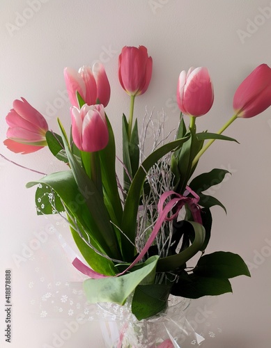beautiful bouquet of tulips for the women's day