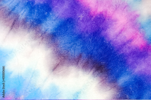 Tie Dye Stripes. Beautiful Acrylic Dirty Painting. Geode Tie Dye Stripes. Geode Slice and Galaxy Colors. Vibrant Hand Drawn Fabric. Aquarelle Effect. Trendy Artistic Tie Dye.