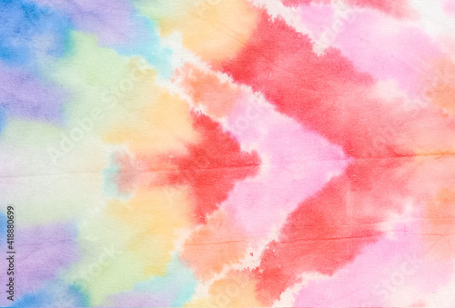 Tie Dye Pattern. Trendy Artistic Tie Dye. Trendy Tie Dye Shapes. Bright Colors Dyed Texture. Vibrant Abstract Print. Watercolor Effect. Magic Fashion Dirty Art.