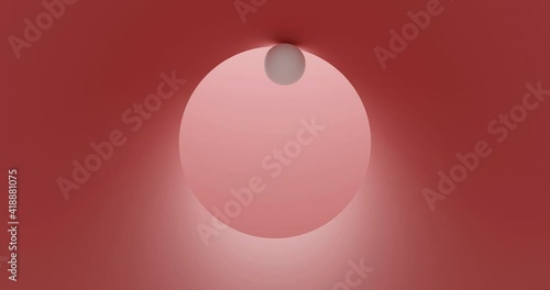 3D Render of white sphere rotating in orange tube photo