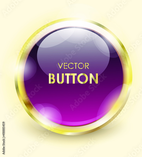 Gold button vector