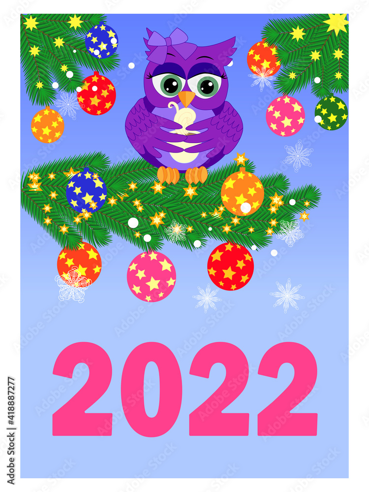 Calendar 2022. Cute owls and birds for every month. Wall vertical calendar for 2022, the week starts on Sunday. A4 format Calendar 2022. Cute owls and birds for every month. Wall vertical calendar for 2022, the week starts on Sunday. A4 format