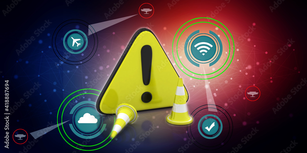 Obraz premium 3d rendering traffic cone construction 