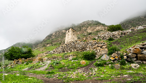 The village Upper Balkaria in the Caucasus mountains in Russia