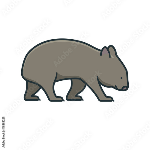 Wombat isolated vector illustration for Wombat Day on October 22